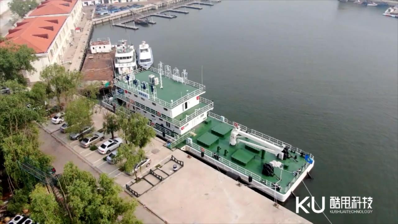 秦皇島海事局展廳北戴河躉船航拍